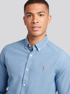 U.S. Polo Assn. Blue Mens Peached Oxford Shirt