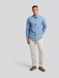 U.S. Polo Assn. Blue Mens Peached Oxford Shirt