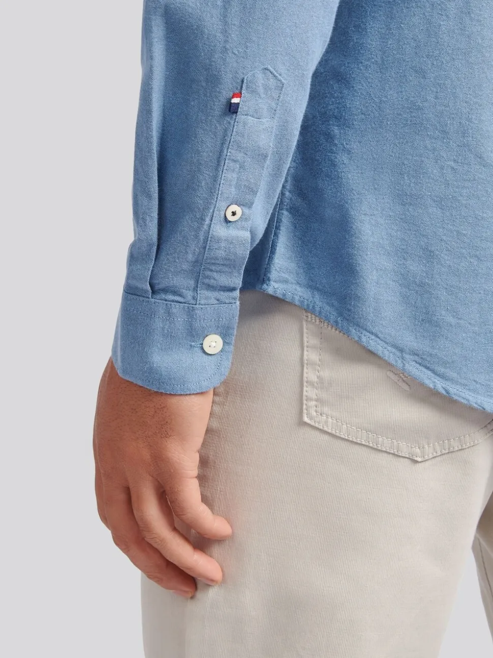 U.S. Polo Assn. Blue Mens Peached Oxford Shirt