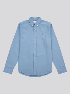 U.S. Polo Assn. Blue Mens Peached Oxford Shirt