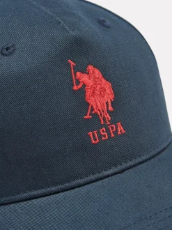 U.S. Polo Assn. Blue Mens Player 3 Baseball 100% Cotton Cap
