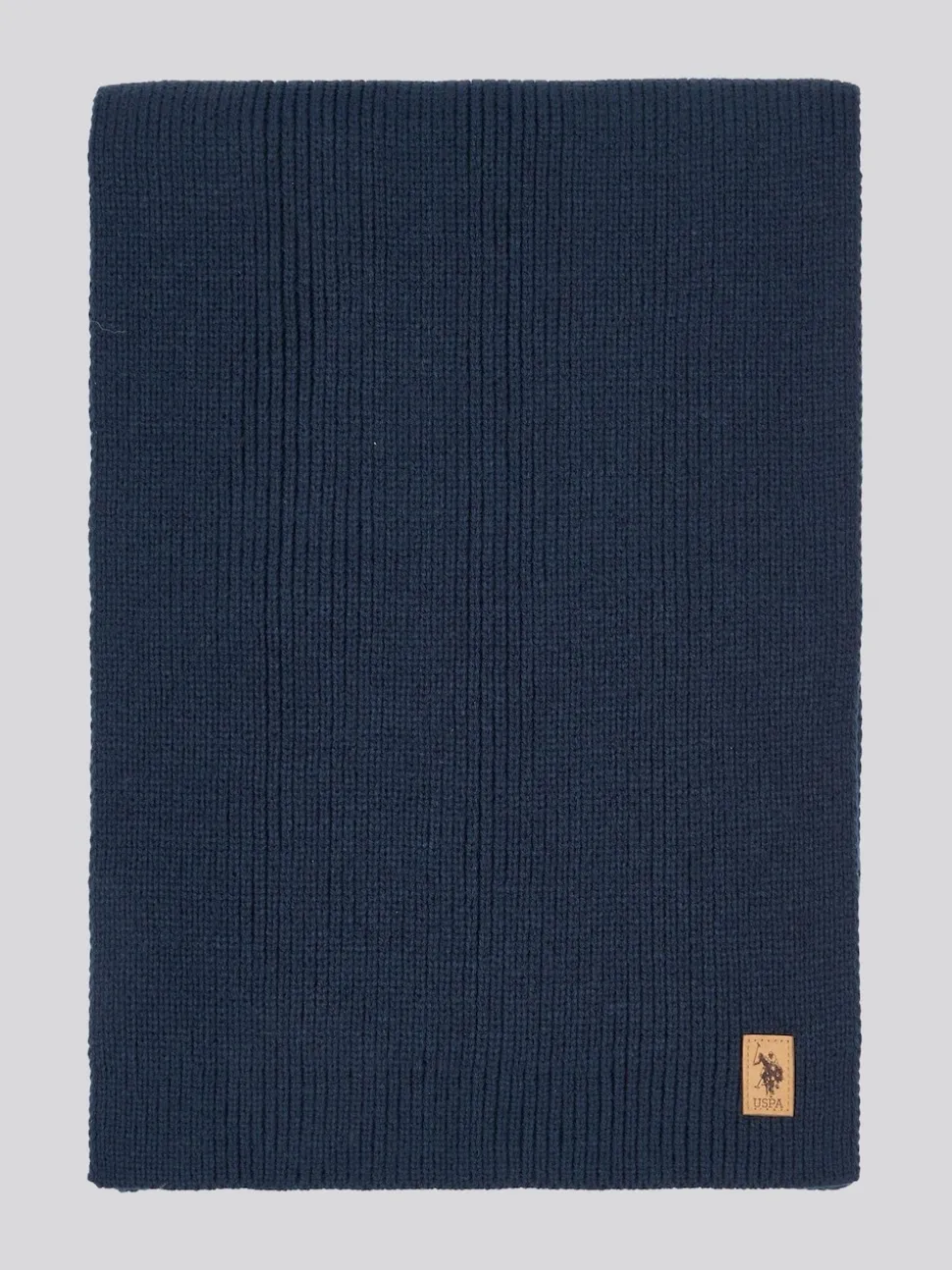 U.S. Polo Assn. Blue Winter Mens Luxury Rib Knit Beanie And Scarf Box Set