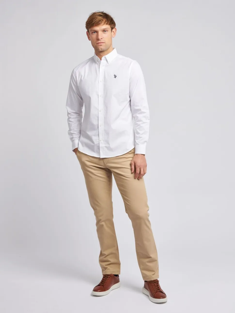 U.S. Polo Assn. Brown Mens Classic Chinos Trousers