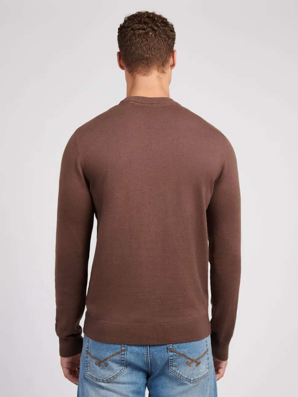 U.S. Polo Assn. Brown Mens Cotton Crew Neck Jumper