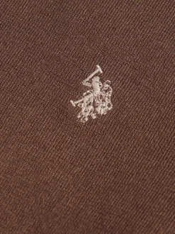U.S. Polo Assn. Brown Mens Cotton Crew Neck Jumper