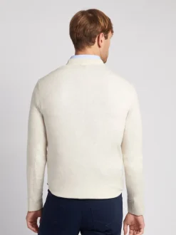 U.S. Polo Assn. Cream Mens Cotton Crew Neck Jumper