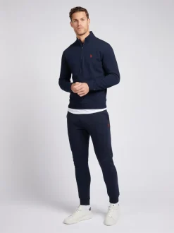 U.S. Polo Assn. Dark Blue Mens Classic Fit Quarter Zip Sweatshirt