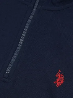 U.S. Polo Assn. Dark Blue Mens Classic Fit Quarter Zip Sweatshirt