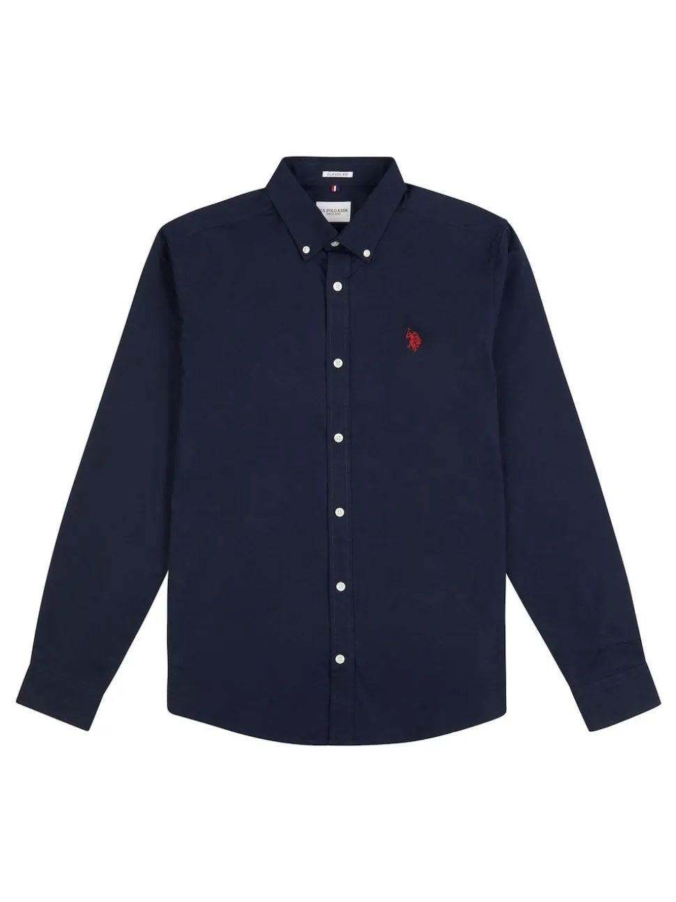 U.S. Polo Assn. Dark Blue Stretch Cotton Mens Poplin Shirt