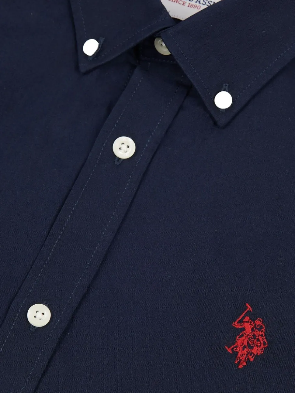 U.S. Polo Assn. Dark Blue Stretch Cotton Mens Poplin Shirt