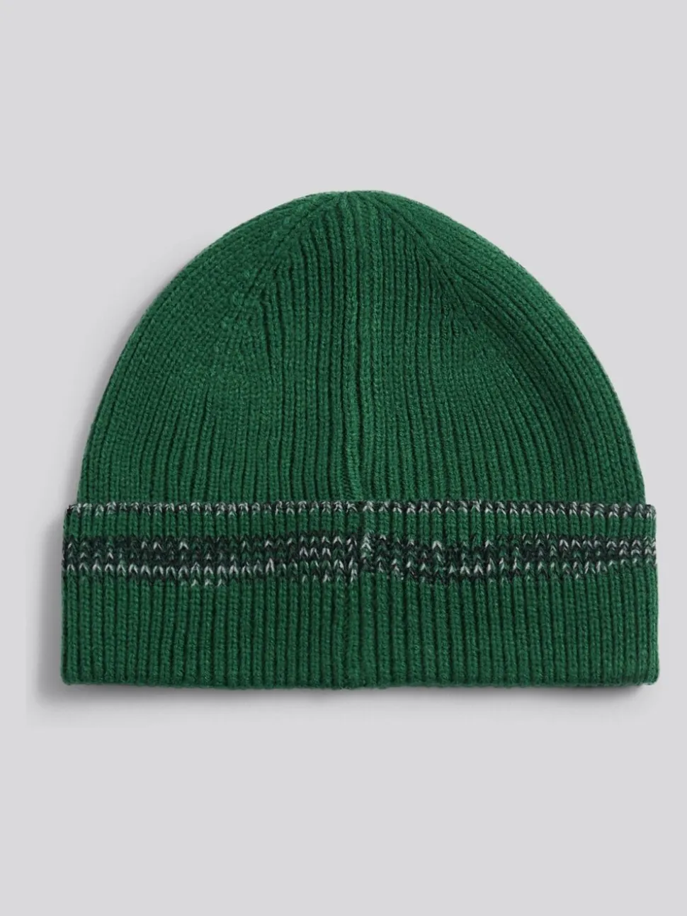 U.S. Polo Assn Green Stripe Tipping Rib Knit Beanie