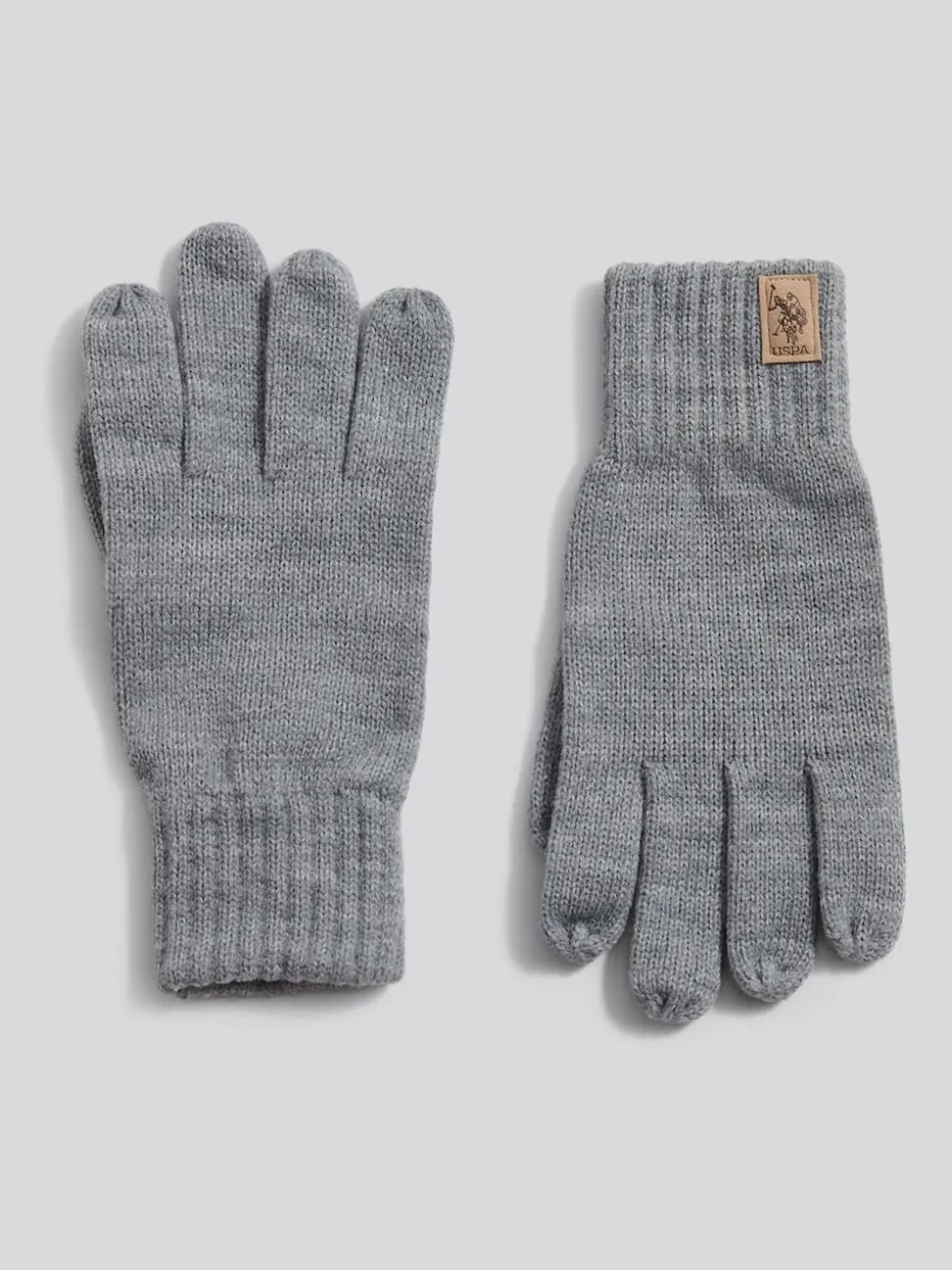 U.S. Polo Assn Grey Classic Knit Gloves