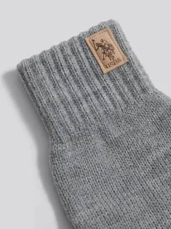 U.S. Polo Assn Grey Classic Knit Gloves