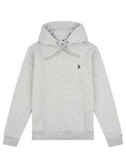 U.S. Polo Assn. Grey Mens Classic Fit 100% Cotton Double Horsemen Hoodie