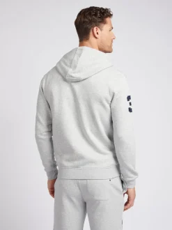 U.S. Polo Assn. Grey Mens Classic Fit 100% Cotton Player 3 Zip-Up Hoodie