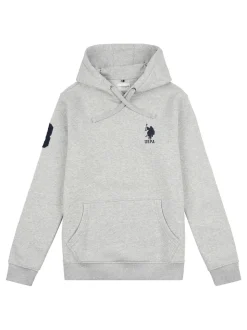 U.S. Polo Assn. Grey Mens Classic Fit Player 3 100% Cotton Hoodie