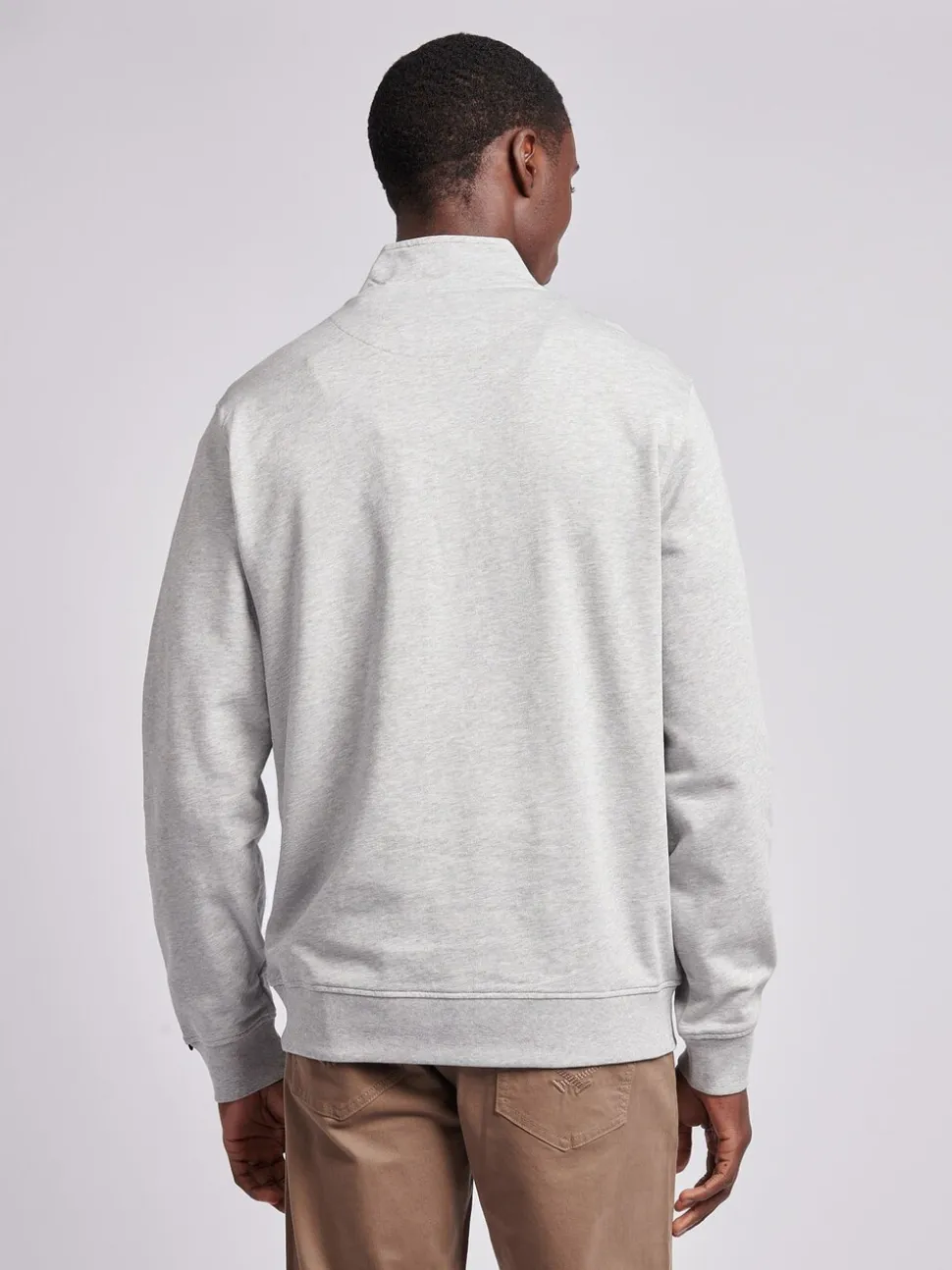 U.S. Polo Assn. Grey Mens Classic Fit Quarter Zip Sweatshirt