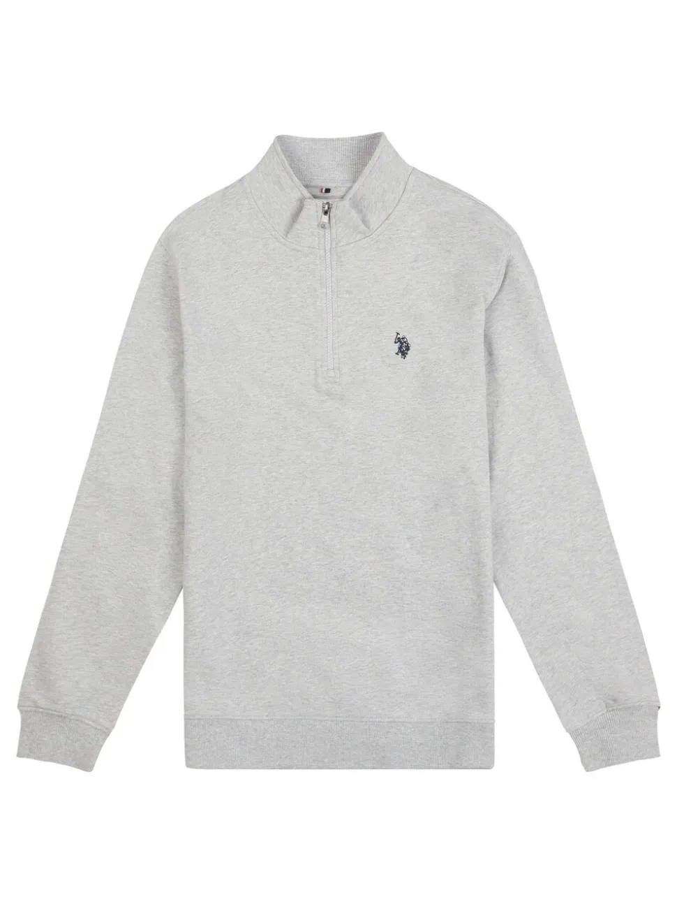U.S. Polo Assn. Grey Mens Classic Fit Quarter Zip Sweatshirt