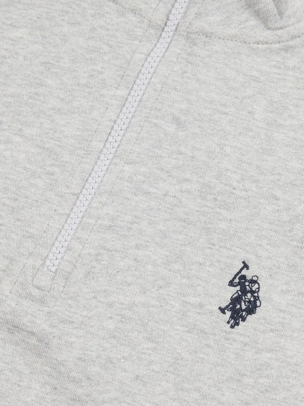 U.S. Polo Assn. Grey Mens Classic Fit Quarter Zip Sweatshirt