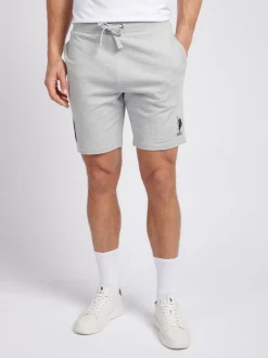 U.S. Polo Assn. Grey Mens Classic Fit 100% Cotton Player 3 Sweat Shorts