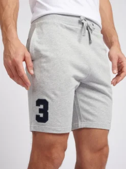 U.S. Polo Assn. Grey Mens Classic Fit 100% Cotton Player 3 Sweat Shorts