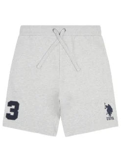 U.S. Polo Assn. Grey Mens Classic Fit 100% Cotton Player 3 Sweat Shorts