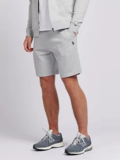 U.S. Polo Assn Grey Mens Double Horsemen Sweat 100% Cotton Shorts