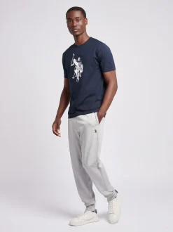 U.S. Polo Assn. Grey Mens Double Horsemen Loopback Joggers