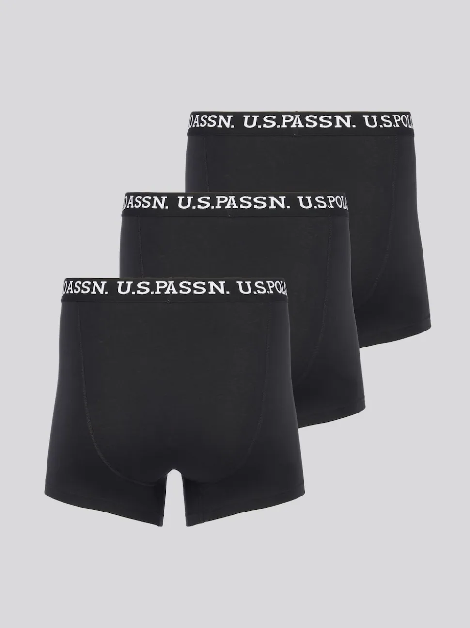 U.S. Polo Assn Mens Black Boxer Shorts 3 Pack