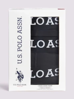 U.S. Polo Assn Mens Black Boxer Shorts 3 Pack