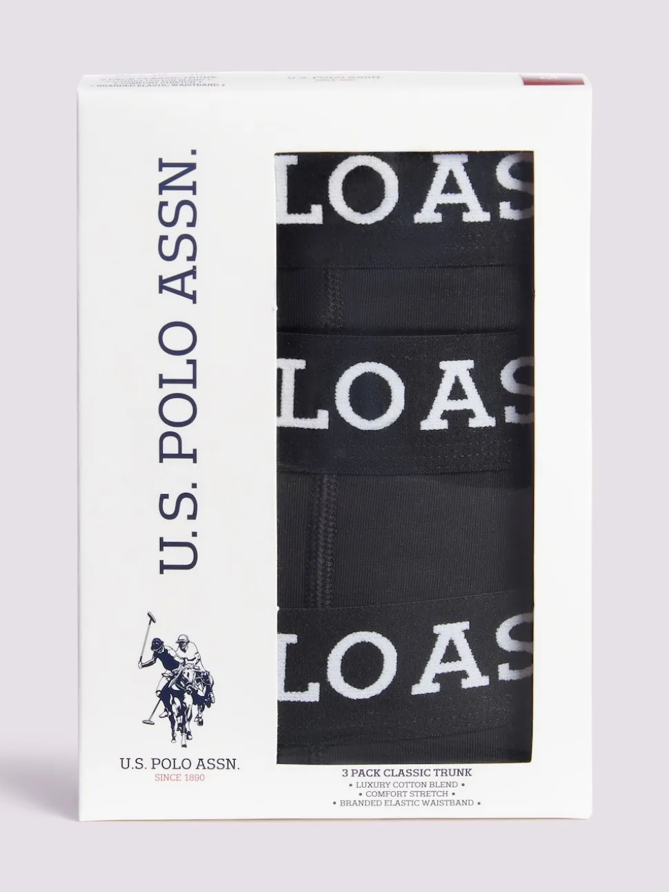 U.S. Polo Assn Mens Black Boxer Shorts 3 Pack