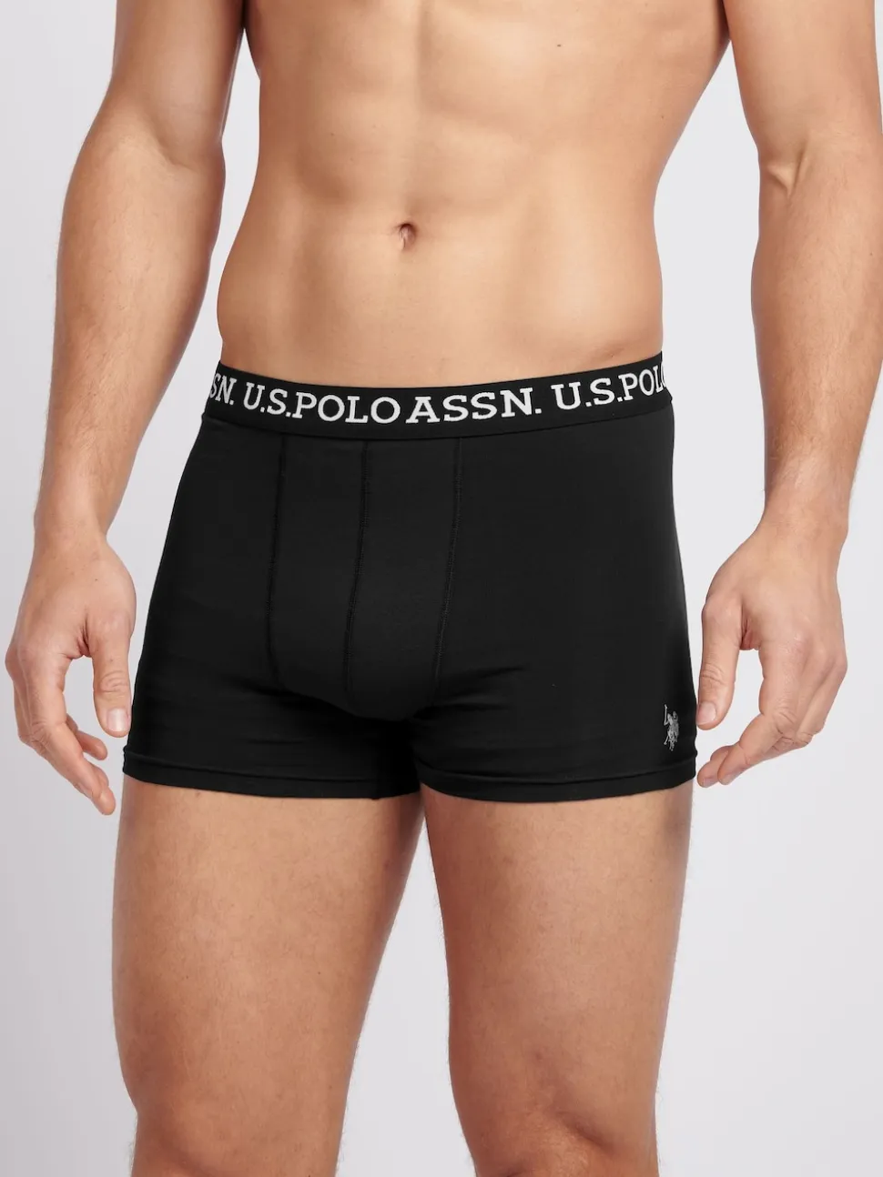 U.S. Polo Assn Mens Black Boxer Shorts 3 Pack