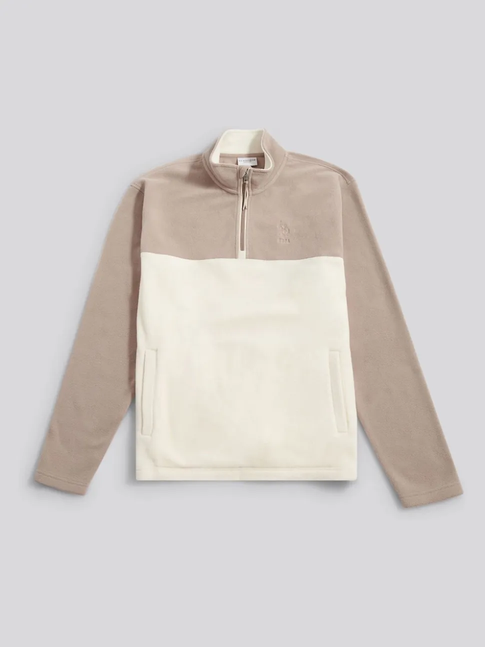 U.S. Polo Assn Natural Colour Block Micro Funnel Fleece
