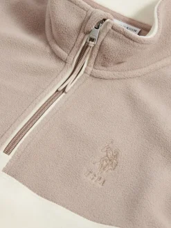 U.S. Polo Assn Natural Colour Block Micro Funnel Fleece