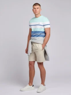 U.S. Polo Assn. Natural Mens Linen Blend Deck Shorts