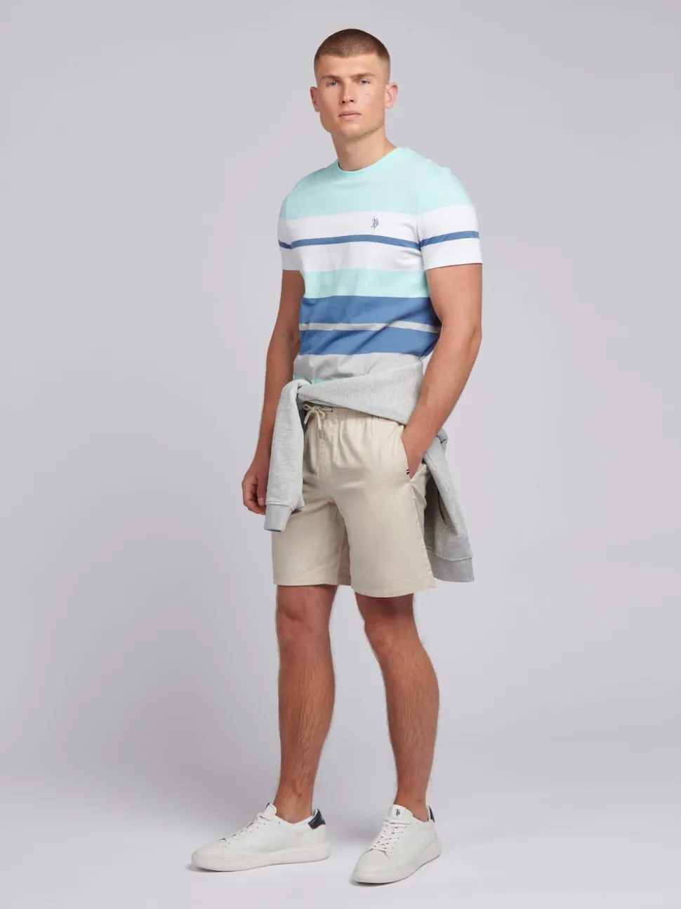 U.S. Polo Assn. Natural Mens Linen Blend Deck Shorts