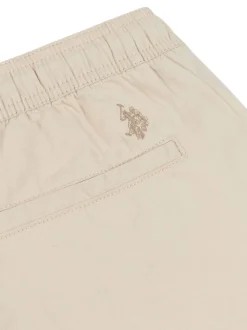 U.S. Polo Assn. Natural Mens Linen Blend Deck Shorts