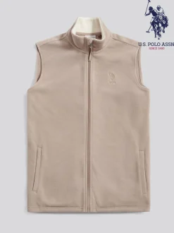 U.S. Polo Assn Natural Micro Fleece Gilet