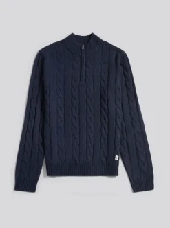 U.S. Polo Assn. Navy Blue Cable Knit Funnel