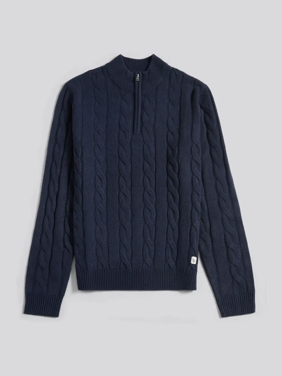 U.S. Polo Assn. Navy Blue Cable Knit Funnel