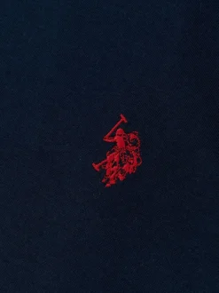 U.S. Polo Assn. Navy Blue Mens Regular Fit Double Horsemen 100% Cotton T-Shirt