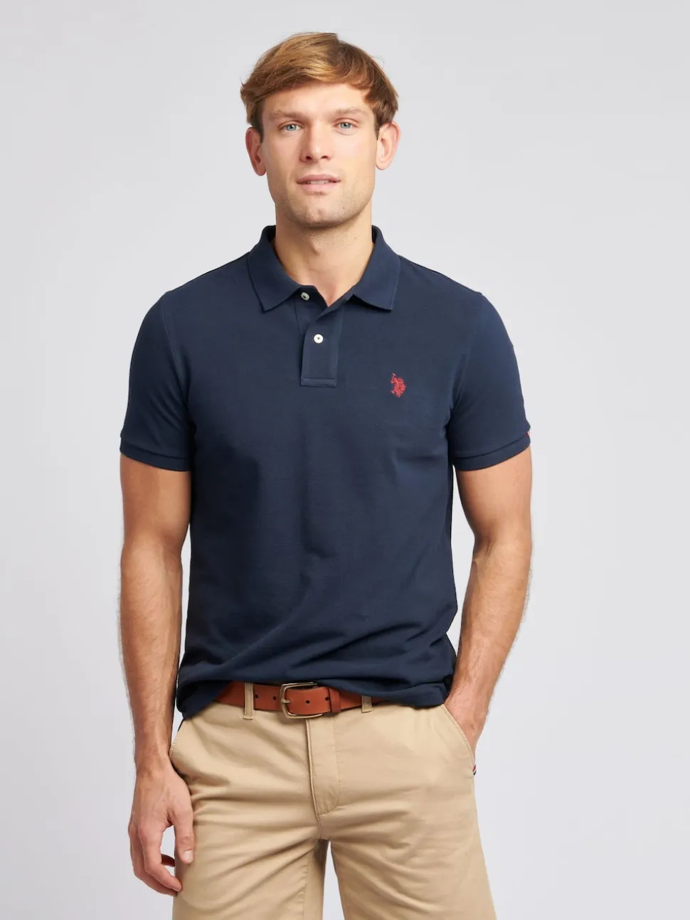 U.S. Polo Assn. Navy Blue Regular Fit Pique 100% Cotton Polo Shirt