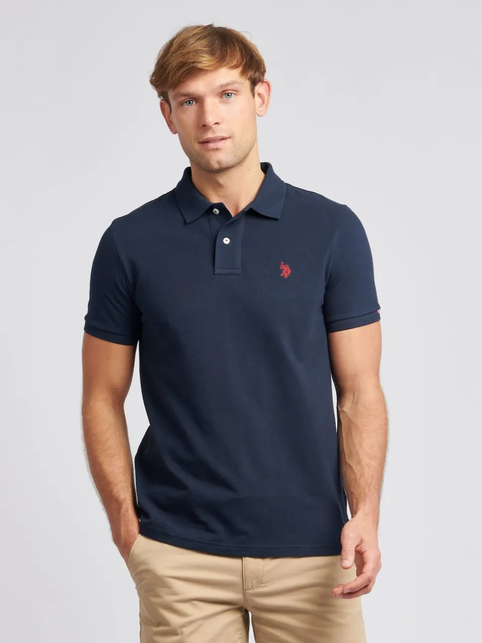 U.S. Polo Assn. Navy Blue Regular Fit Pique 100% Cotton Polo Shirt