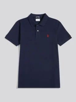 U.S. Polo Assn. Navy Blue Regular Fit Pique 100% Cotton Polo Shirt