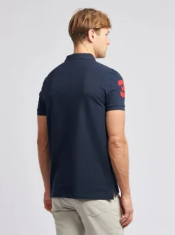 U.S. Polo Assn. Navy Blue Regular Fit Mens Player 3 Pique 100% Cotton Polo Shirt