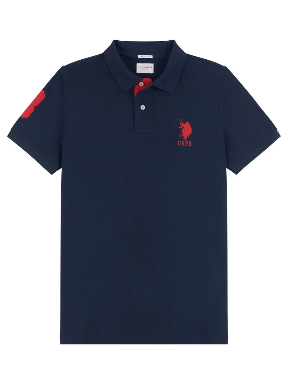 U.S. Polo Assn. Navy Blue Regular Fit Mens Player 3 Pique 100% Cotton Polo Shirt