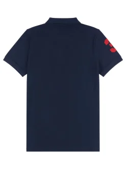 U.S. Polo Assn. Navy Blue Regular Fit Mens Player 3 Pique 100% Cotton Polo Shirt