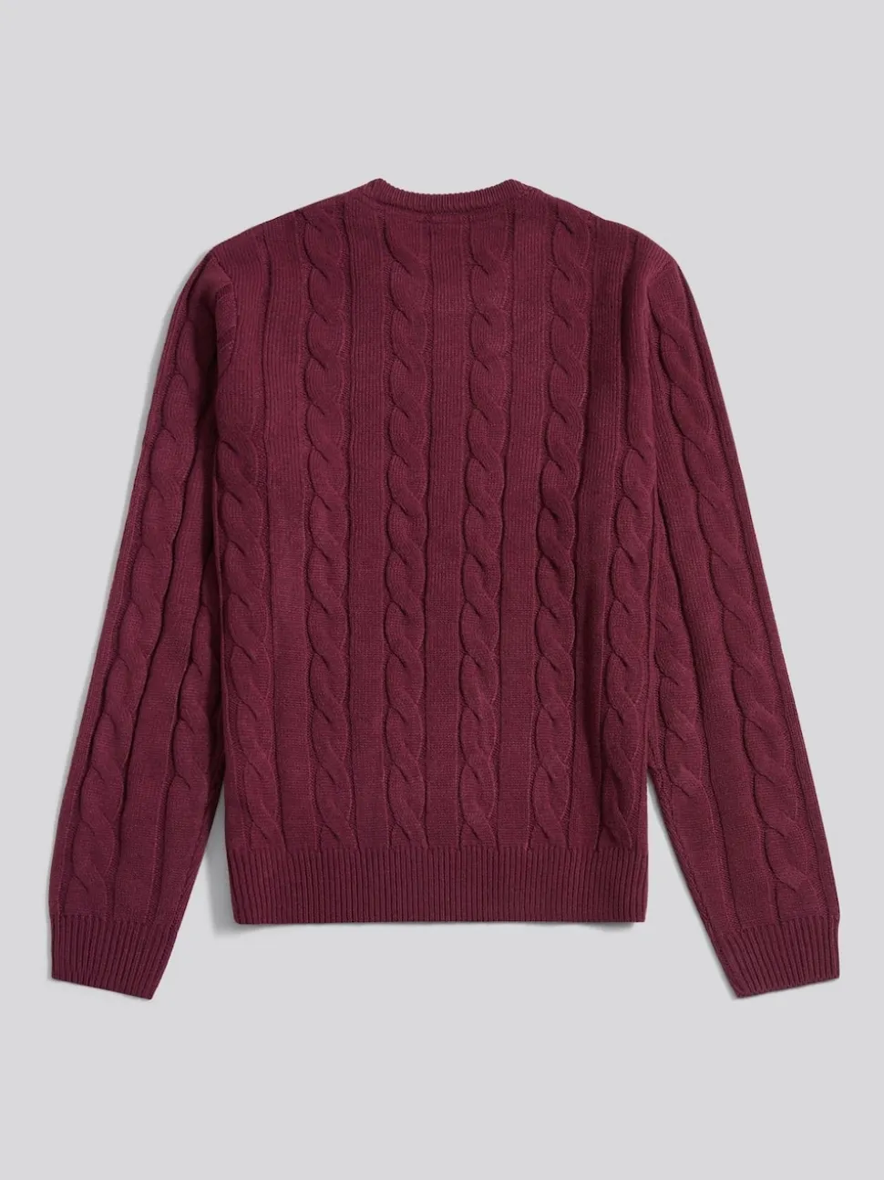 U.S. Polo Assn. Purple Mens Cable Knit Crew Jumper