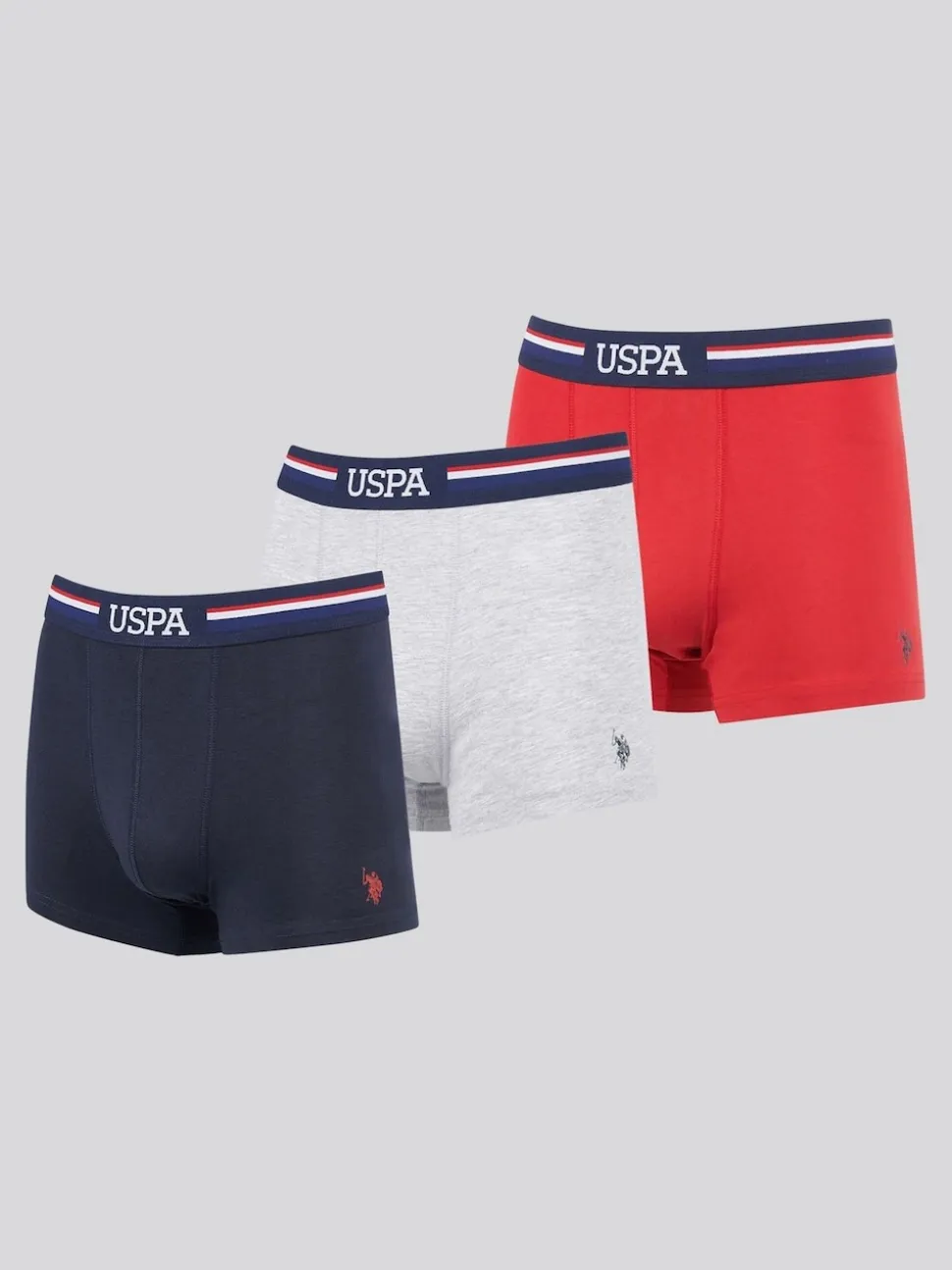 U.S. Polo Assn. Red Mens Branded Stripe Boxer Shorts 3 Pack