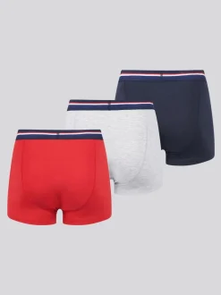 U.S. Polo Assn. Red Mens Branded Stripe Boxer Shorts 3 Pack